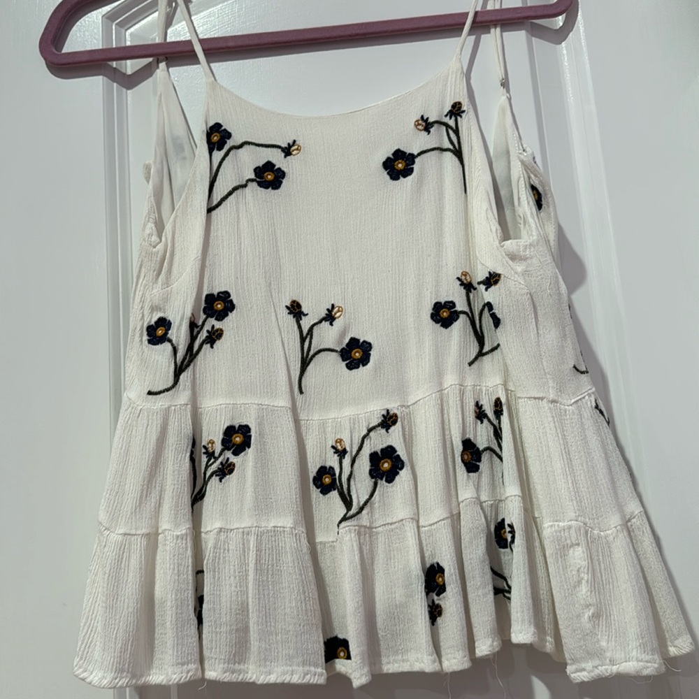 Flowy Embroidered Floral Top